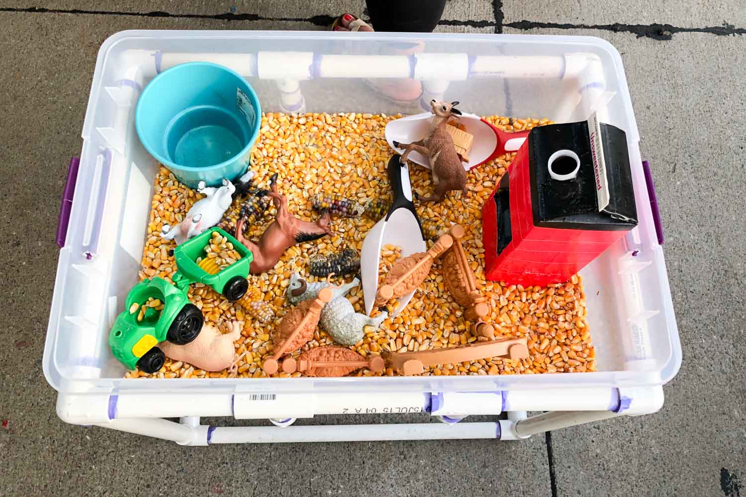 Homemade Sensory Table for Kids Using PVC Pipe