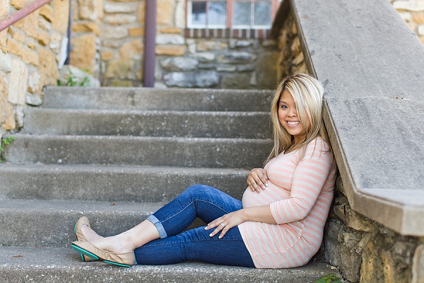 dress the bump style the bump jean capris peach shirt