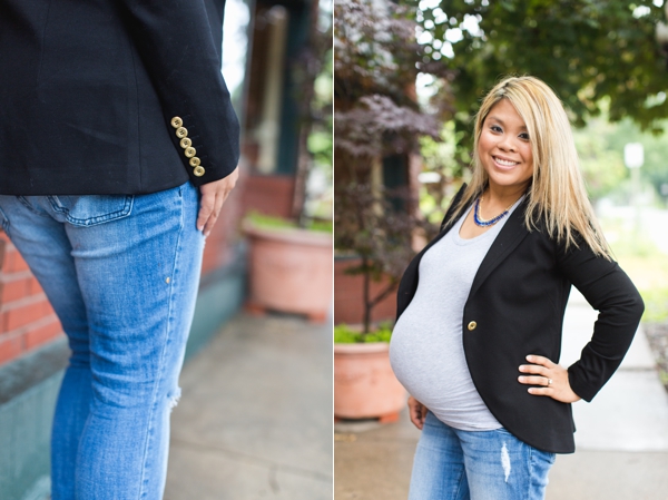 black maternity blazer dress the bump