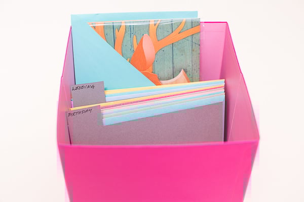 Box for greeting cards - no more running to the store last minute - build up your card stash and store them in style - www.sengerson.com.
