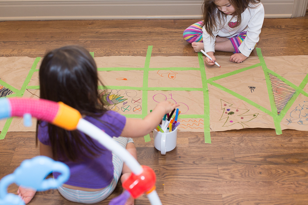 DIY gift wrapping kids project artwork