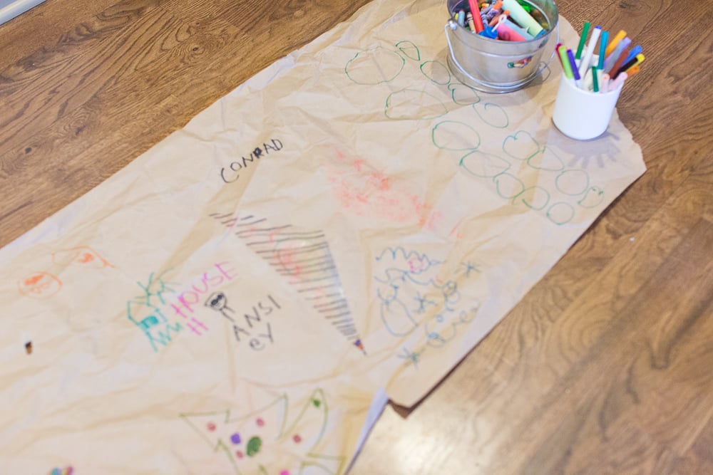 DIY gift wrapping kids project artwork