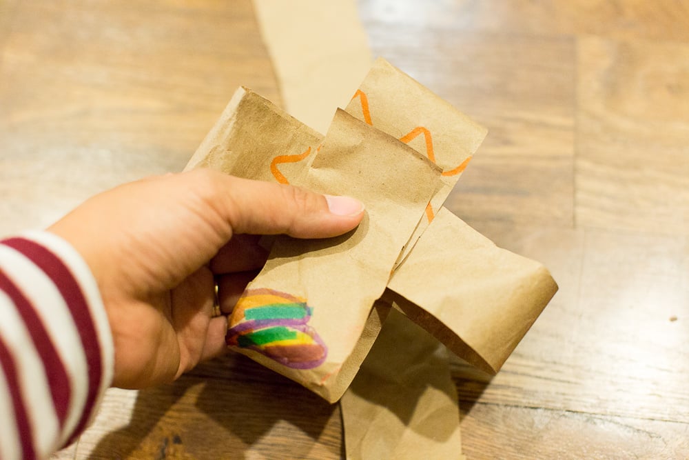 DIY gift wrapping kids project artwork