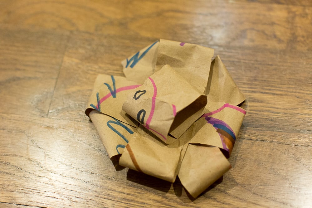 DIY gift wrapping kids project artwork