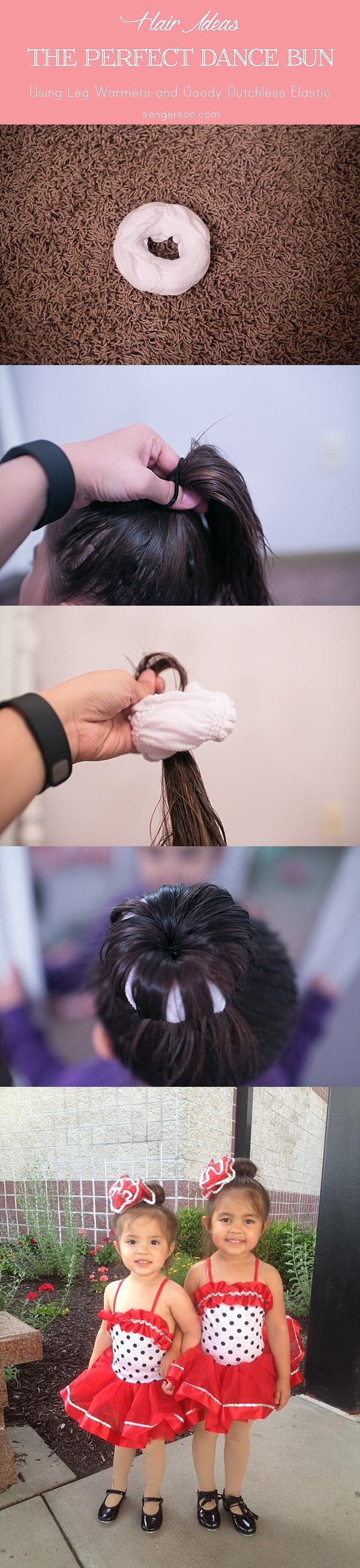 how to make the perfect hair bun for dance using leg warmers