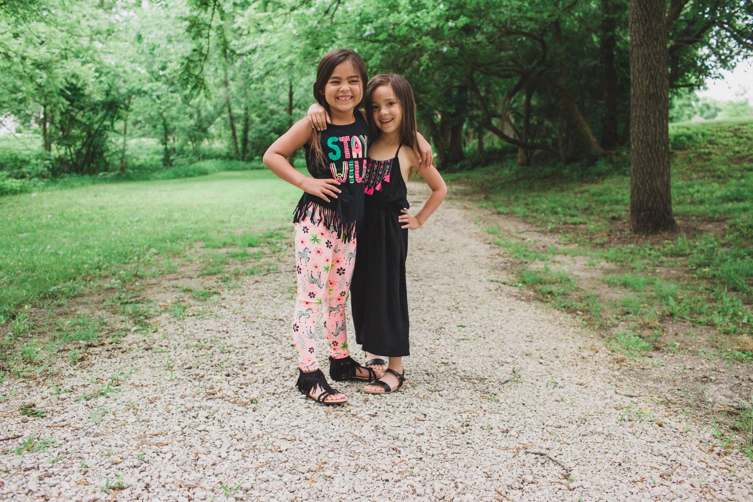 Fringe stay wild shirt with jungle themed leggings and fringe shoes! Super cute and adorable for eight year old girls.