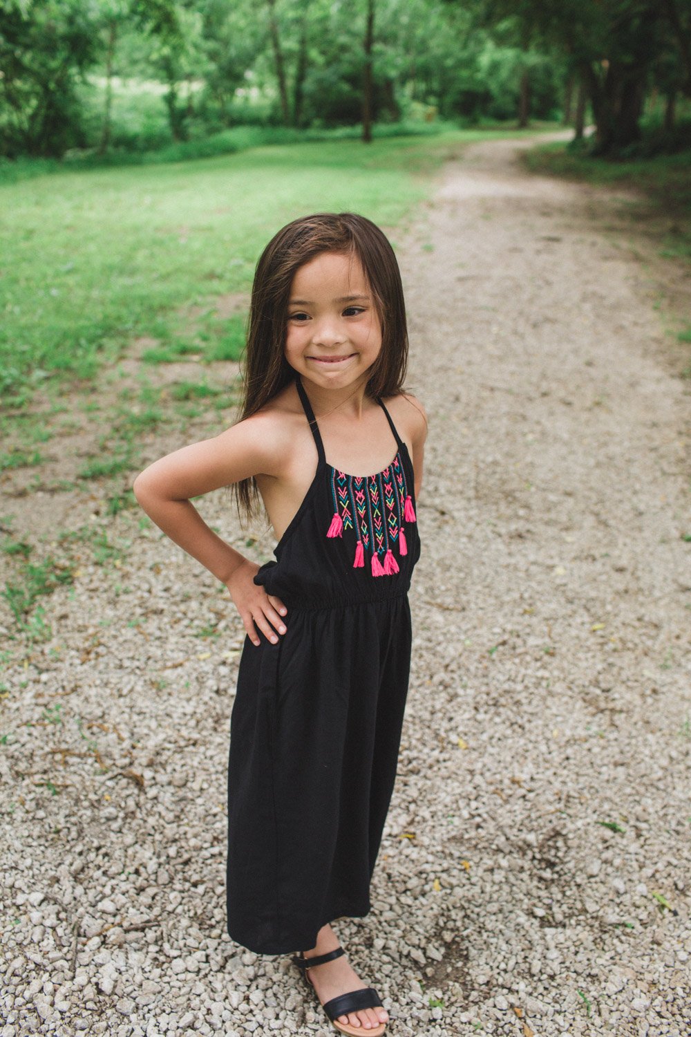 Safari Jungle Themed Jumpsuit for 7 Year Old Girl - Embroidered halter jumpsuit that all kids will love!