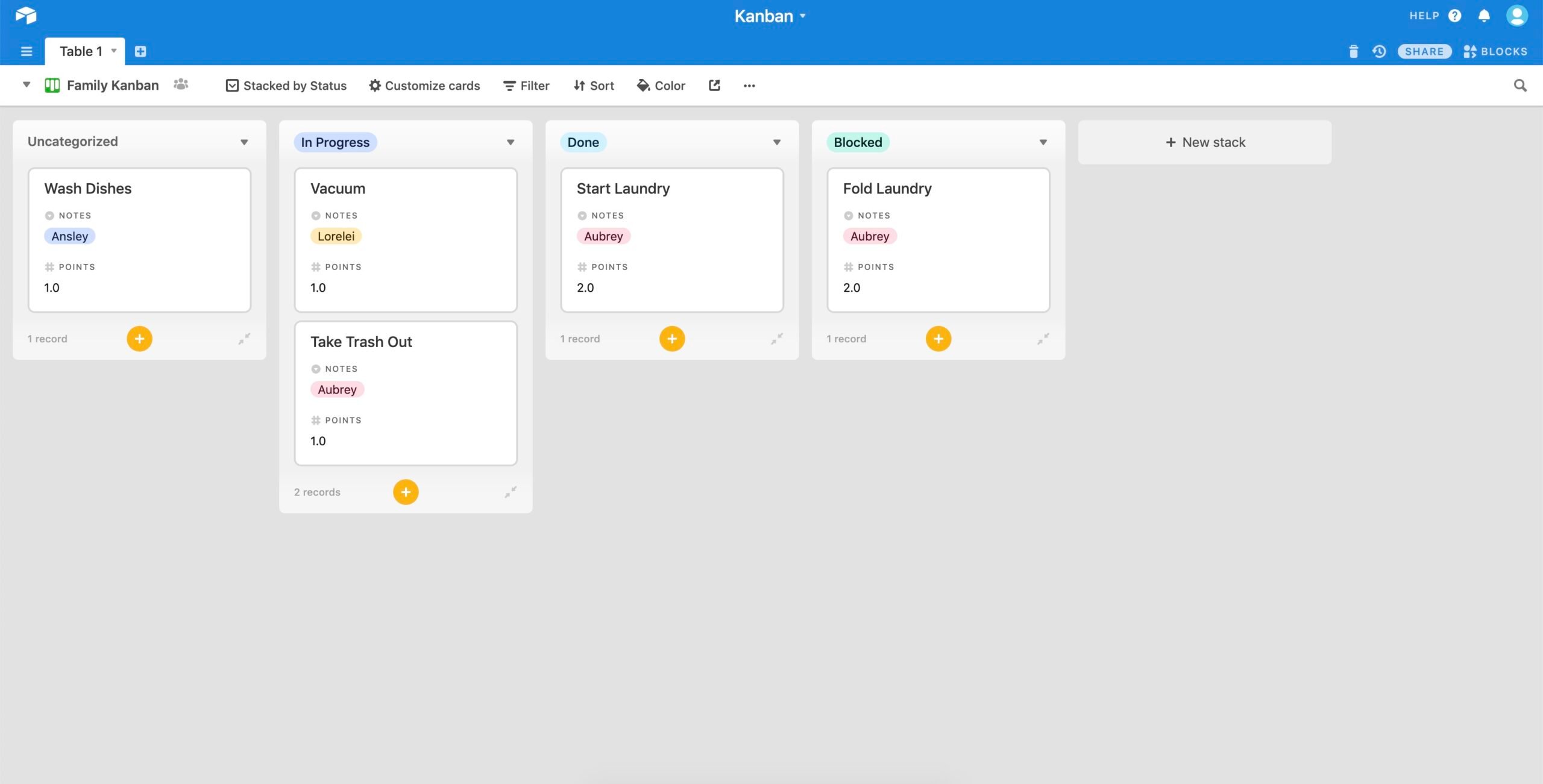 kanban for kids airtable