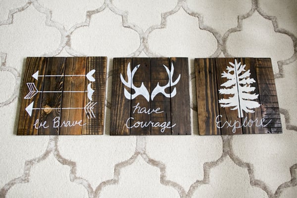 diy rustic woodland boy