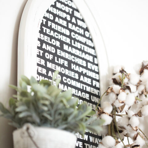 DIY Wedding Vow Art Decor
