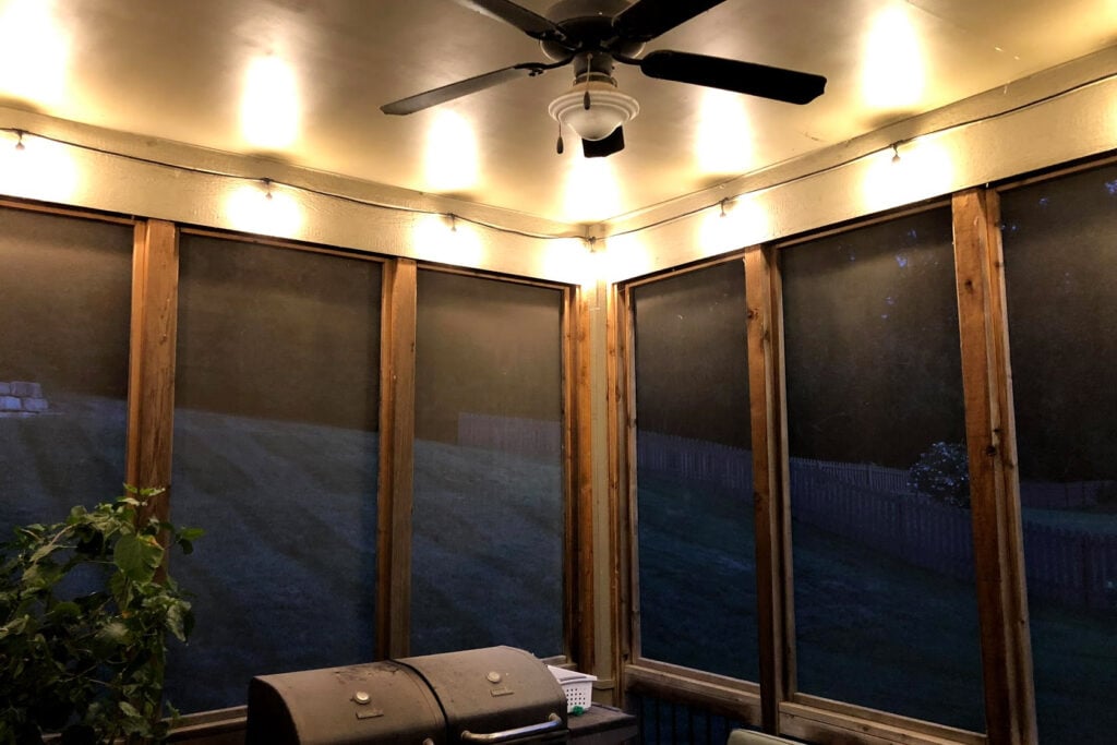 How to Hang String Lights on Covered Patio | DIY | Sengerson