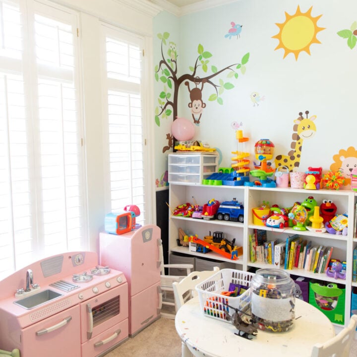 kids playroom wall and mural