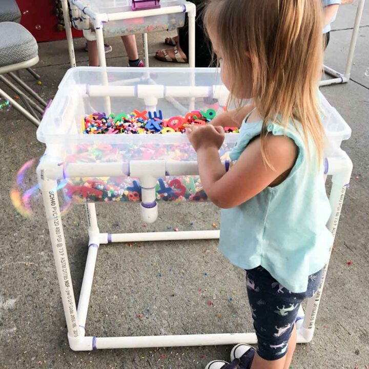 diy sensory table with pvc for kids