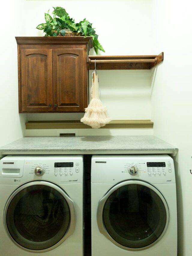 How to Make a Laundry Room Countertop Over Washer and Dryer Home DIY, Design, and Organization