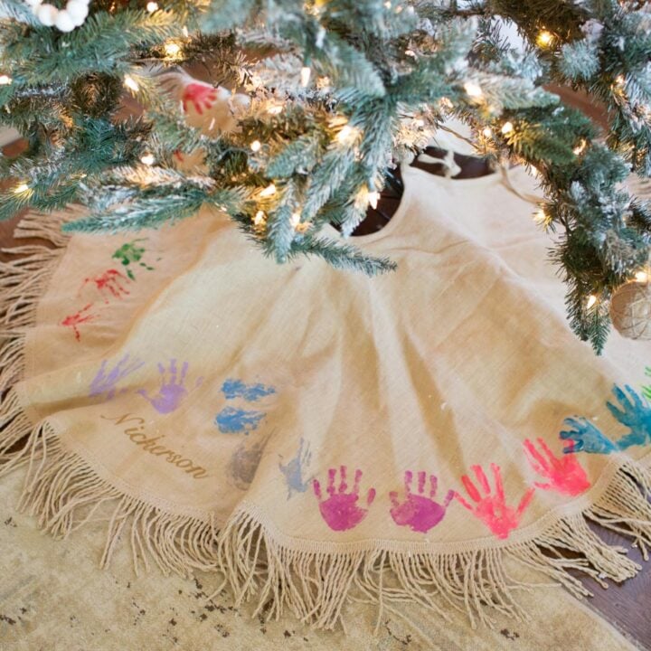 Christmas Tree Skirt with Handprints