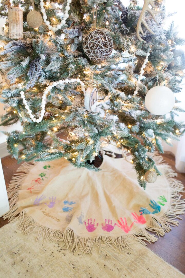 How to Make a Christmas Tree Skirt with Handprints Family Keepsake