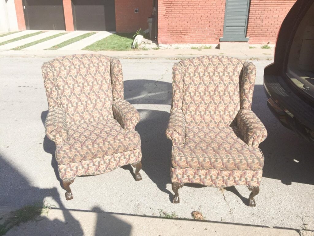 Wingback Chair Makeover Reupholstery Cost and Tutorial (Best Tips)