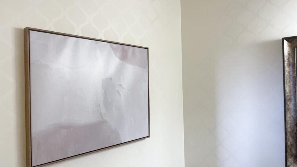 diy wall pattern paint with same color different sheen