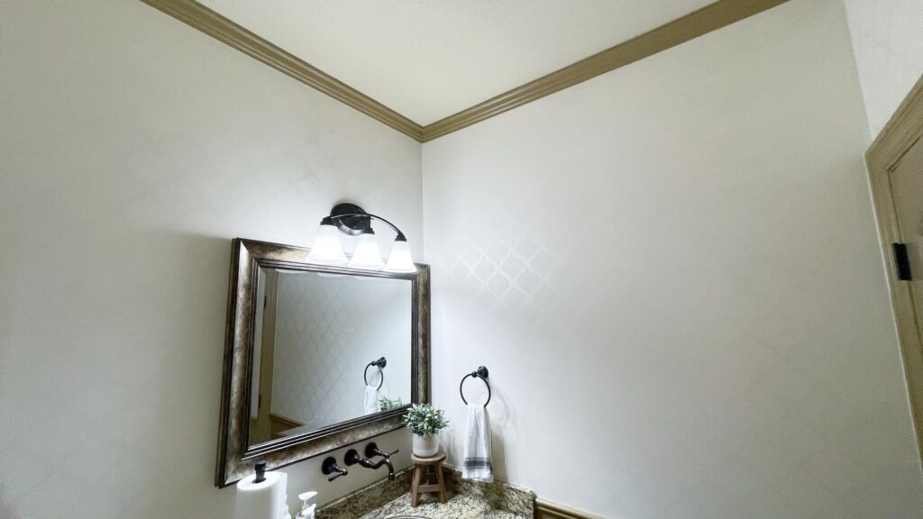 diy wall pattern paint with same color different sheen bathroom wall ideas
