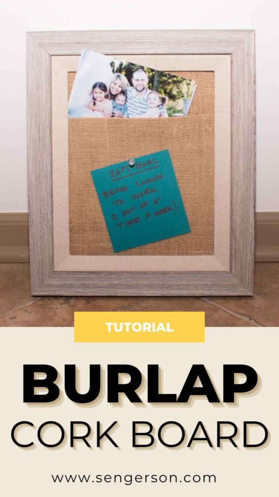 Burlap Cork Board DIY