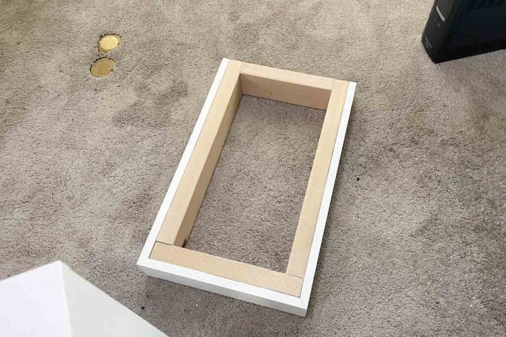 ikea alex cabinet with wood trim