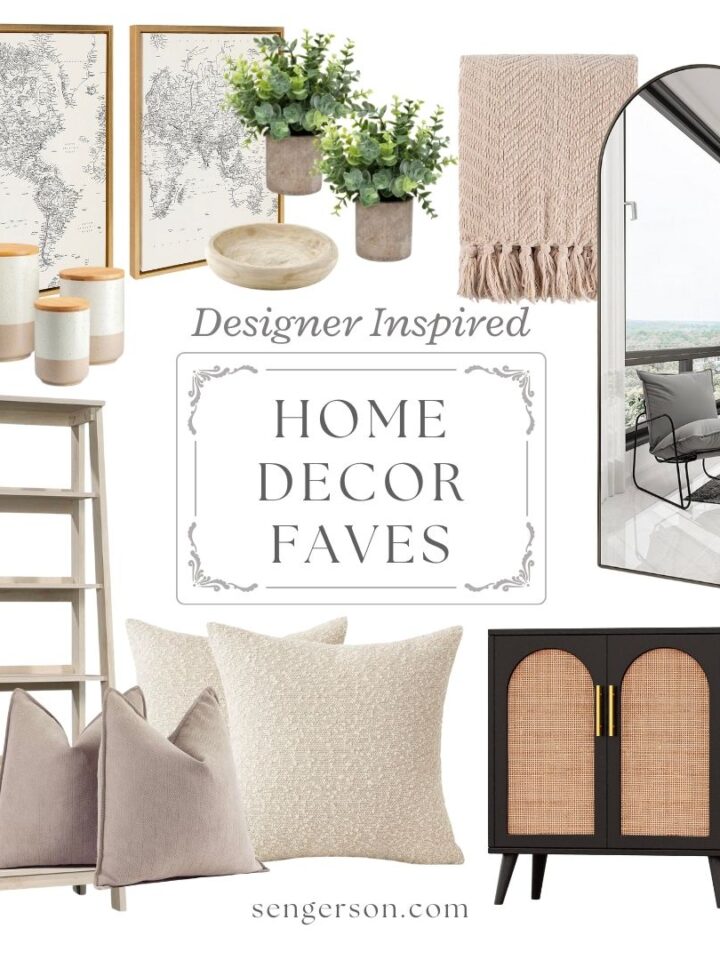 best selling home faves collage featuring popular neutral decor and modern home accents