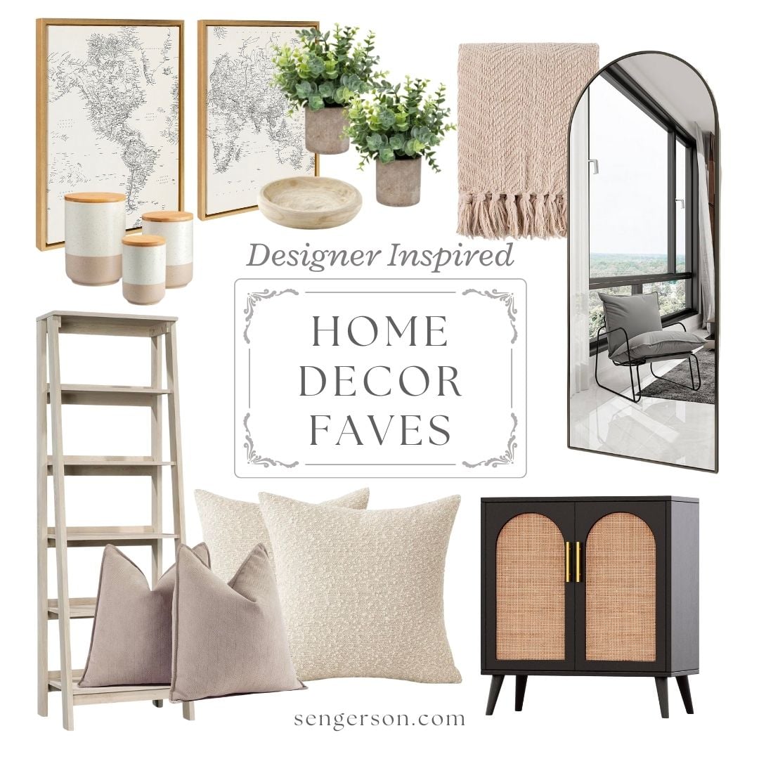 best selling home faves collage featuring popular neutral decor and modern home accents