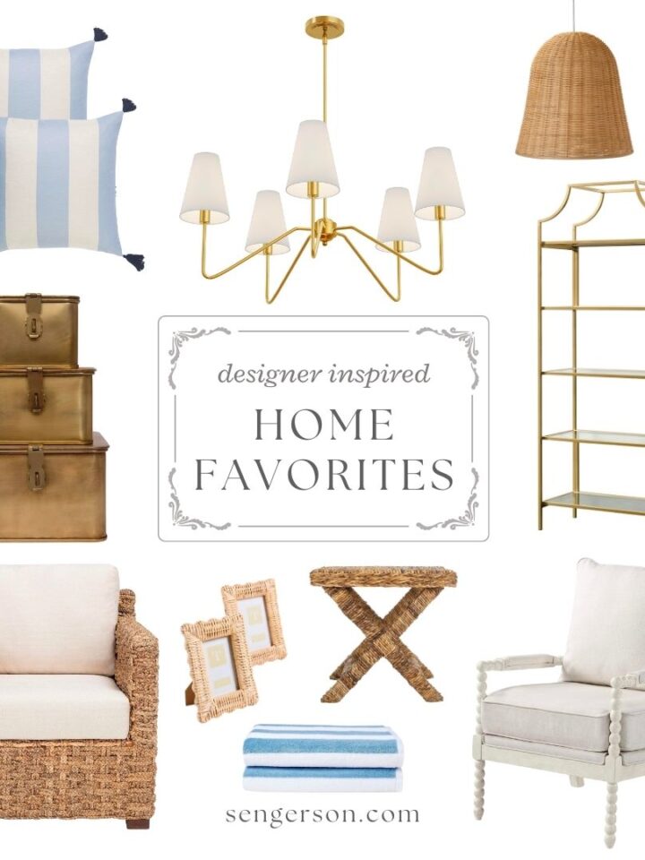 timeless home favorites collage featuring classic and modern home decor pieces