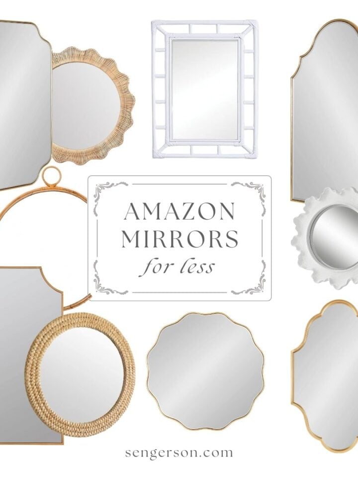 designer inspired mirrors collage featuring elegant modern and arched mirrors