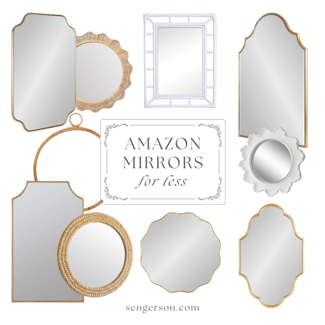 designer inspired mirrors collage featuring elegant modern and arched mirrors