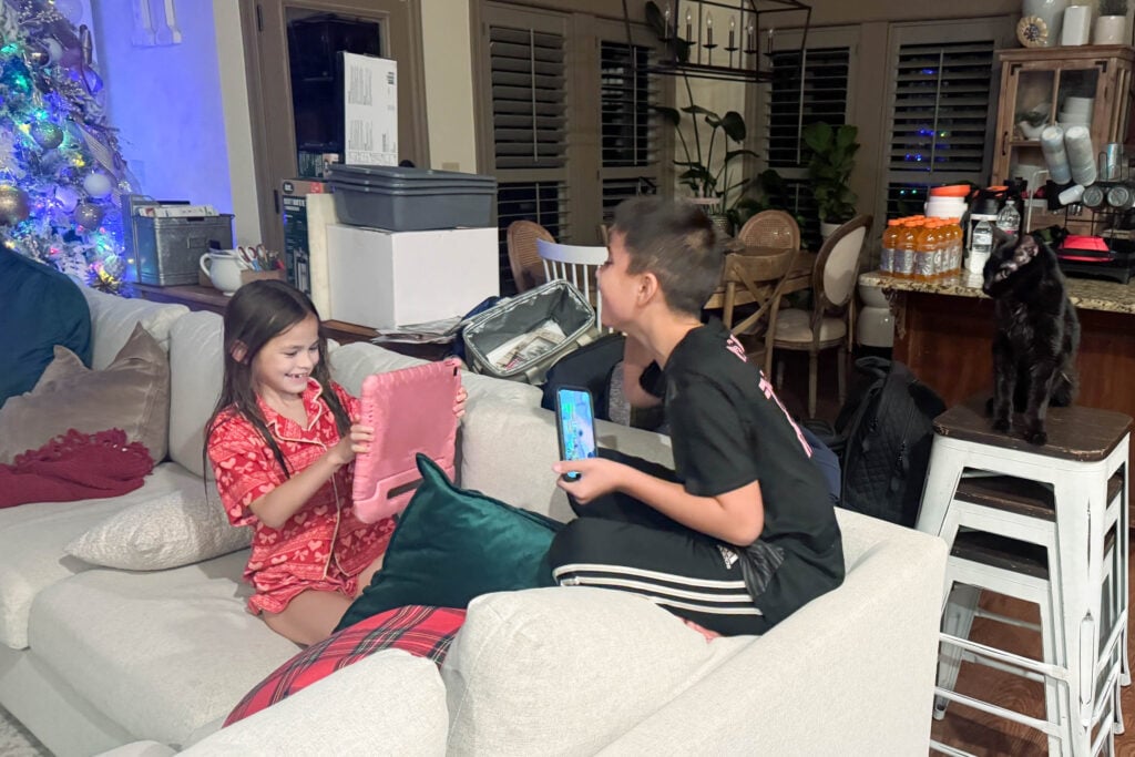 IKEA Finnala sectional backrest used by kids during play and lounging